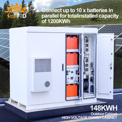 384V 192V Commercial Solar Battery Storage Systems 96V 148KWH