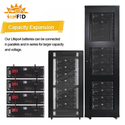 LifePo4 Commercial Solar Battery Storage Systems 96V 192V 384V 100Ah