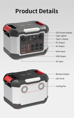 1200W Portable Power Station with 30000mAh Capacity and Wireless Charger for Camping