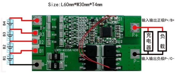 Rechargeable BMS Battery Lithium 3.2v 4s 10a 12.8v Protection Circuit Board