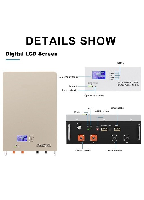 LiFePO4 Powerwall Lithium Battery 48V 100ah 5KWh Wall Mounted